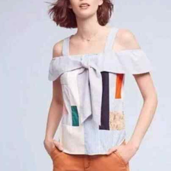 Anthropologie Maeve patchwork cotton top - Picture 3 of 6